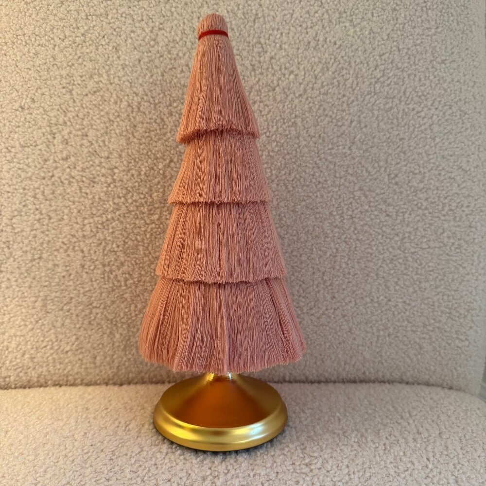 NWT! 12" Christmas Tiered Fringe Pink Tree - Opalhouse